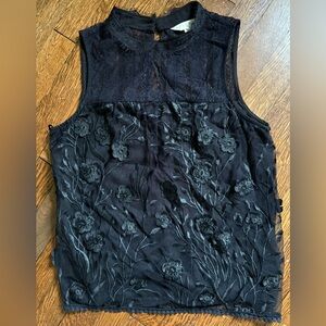 Adiva Black Floral Lace Blouse